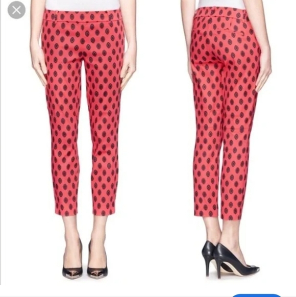 NWT J. Crew Minnie Coral Medallion Print Ankle Pants Women's plus size 16 - Picture 8 of 16